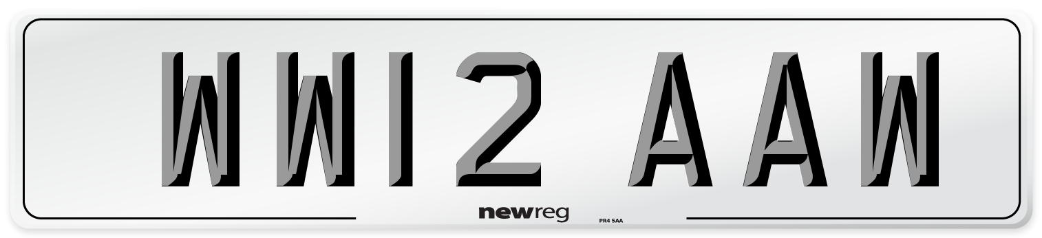 WW12 AAW Number Plate from New Reg